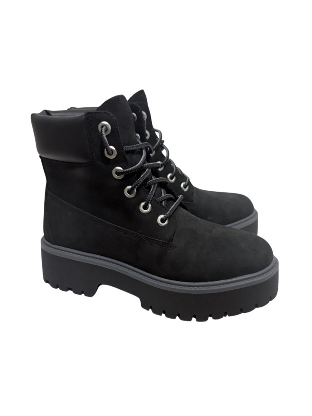 NWOT Timberland Stone Street 6-Inch Waterproof Platform Boot, Black, Size 8